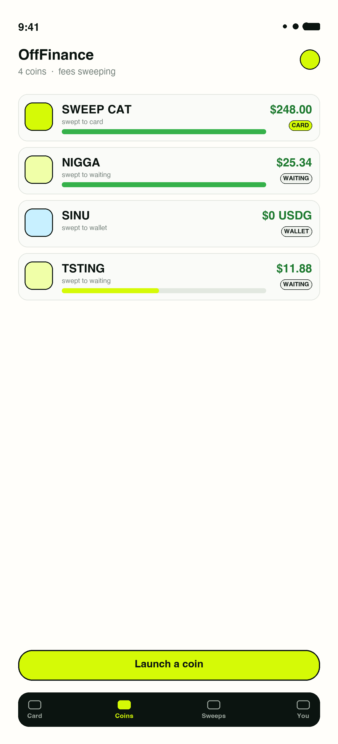 app screen